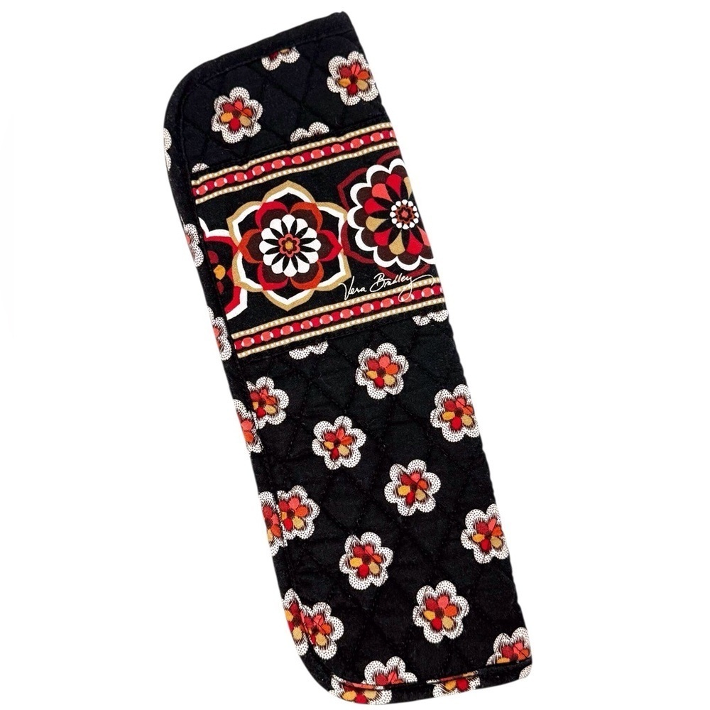Vera Bradley Styling Iron Cover Pirouette Black Floral Quilted EUC